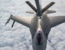 F-16 pilots, KC-135 crews team for mid-air refueling training